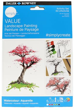 Daler Rowney Simply Value Activity Set, Aquarellfarben, Landschaftsmotive, Malset