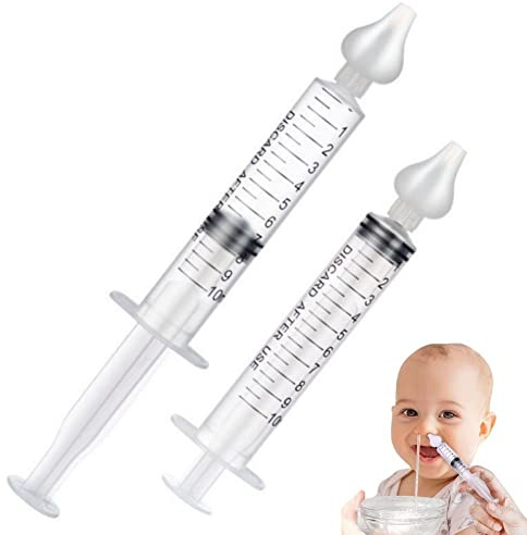2 st Nässugare för spädbarn, 10 Näsbevattningsspruta, återanvändbar näsa sug spets, nässpray för baby, näsa renare sköljningsanordning, säker och