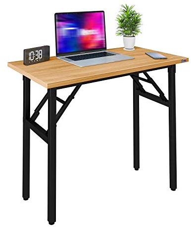 Computer-Schreibtisch – 47,2 l robuster und robuster faltbarer Laptop-Tisch, Schreibtisch/Heimbüro-Schreibtisch/Nähtisch, keine Montage erforderlich, Teak-Farbe 47,215,729,5 cm (31,5 x 19,7 x 29,5 cm)
