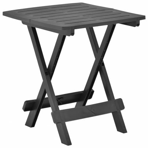 LAPOOH Gartentisch, Tisch Garten, Balkontisch, Mehrzwecktisch, Buffettisch, Biertisch, Bierzelttisch, Flohmarkttisch, Klappbar Anthrazit 45x43x50 cm Kunststoff