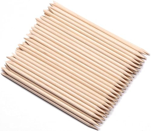 Borogo - 120 palitos naranjas para uñas, de madera naranja, de doble cara, multifuncional, removedor de cutículas, herramienta de manicura y pedicura