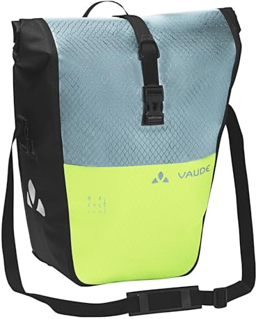 VAUDE Fahrradtasche für Gepäckträger Aqua Back Color Single (Rec), 1 x 24 L in Grün/Blau, Hinterradtasche wasserdicht, Fahrrad Gepäckträgertasche hinten, einfache Befestigung – Made in Germany