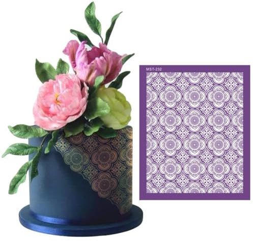 Cjeuxnr Molde para fondant de encaje para tartas, plantillas con patrón de flores, para fondant, postre, plantilla y plantilla de encaje, para tartas de boda, cumpleaños, tartas, aerosoles, flores,