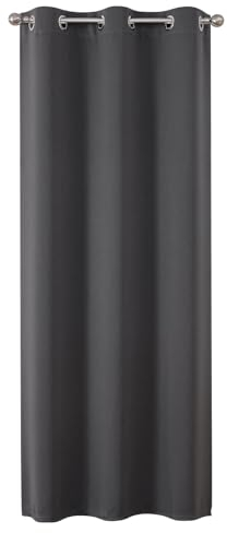 Joydeco Verdunklungsvorhänge 1 Stück, Türvorhang Blickdichte Türgardine,Tür Vorhang mit Ösen Thermo Kälteschutz Hitzeschutz Schallschutz für Schlafzimmer Wohnzimmer（Dunkelgrau，1xH210xB132）