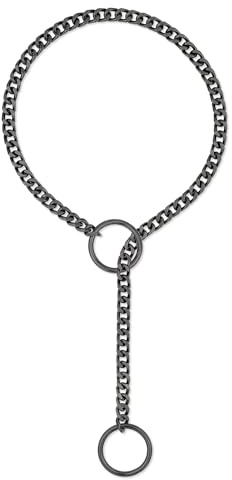 ADEMISHIA Gold O-ring Slip Chain Necklace, Handmade Punk Cuban Link Chain Necklace Jewelry Silver Chunky Y-Necklace For Women Men (Black, 34)