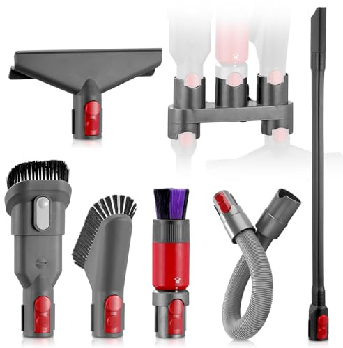 Bürstenhalterung Organizer Attachment Kompatibel mit Dyson Outsize V7 V8 V10 V11 V15 Staubsauger, spurlos/Weiche Borsten Verlängerungsschlauch Matratzenbürste Fugendüse Ersatzteile
