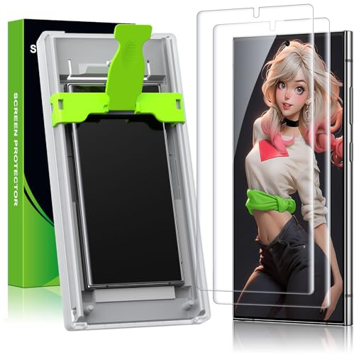 Esanik für Samsung Galaxy S22 Ultra/ S23 Ultra Schutzfolie, Fingerabdruck-ID Kompatibel,7H S23 Ultra Displayschutz Folie Screen Protector (2 Stück)