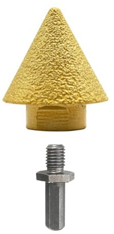 JTQYFI Embout à chanfreiner diamanté avec filetage 38/50 mm - Fraise conique - Disque abrasif pour porcelaine, carrelage, carrelage