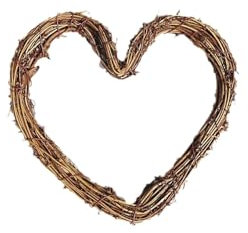 JStnana Heart Grapevine Wreath for Crafts, 6 inch Christmas Wreath Grape Vine Wreath Plain Wreath Frame Ratten Wreath Base for DIY Fall Halloween Christmas Winter Holiday Door Wreath Making Supplies