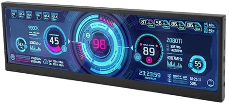 Jectse Moniteur Portable avec Dalle LCD de qualité AAA+, Résolution 1920 X 515, écran 12,6 Pouces pour Ordinateur Portable, Compatible, Idéal pour Les Professionnels