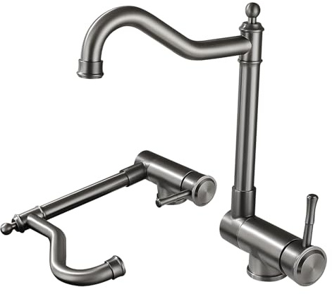 DMOZMSY Klappbarer Waserhahn Küche Retro Wasserhahn Küche Klappbar Grau Vorfenster Küchenarmatur Klappbar | Waserhahn Klappbarer Küche Grau, Retro Küche Wasserhahn Klappbar, Vorfenster Küchenarmatur Klappbar
