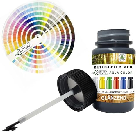 Contura Reparaturlack Lackstift RAL Lack Pinselflasche 50ml. GLÄNZEND Farbe Holz Metall Möbel Auto Bad Retuschierlack (RAL 1016 Schwefelgelb, 50ml.)