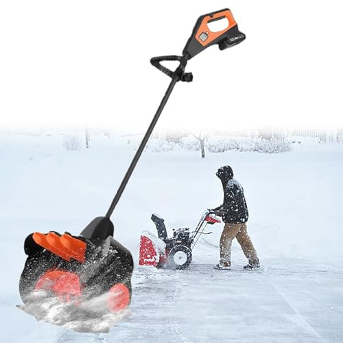 GESAIDES Pala da Neve Elettrica, Pala da Neve da 41 cm per Vialetto, Spazzaneve a Spinta con Motore Potente e Maniglia Regolabile, Distanza di Lancio di 10 m