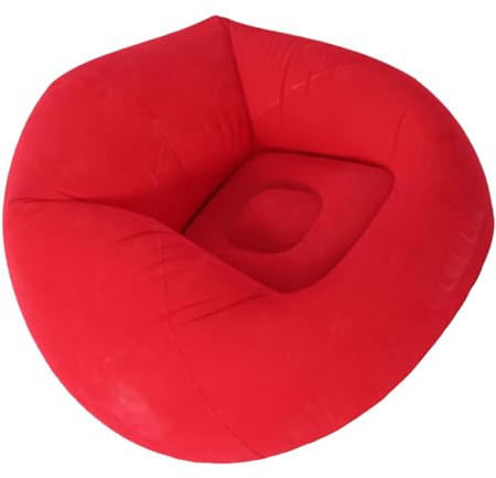 Eujgoov Aufblasbarer Stuhl mit PVC-Beflockung, Aufblasbares Sofa, Praktisches Faltbares Aufgeblasenes Sofa für Freizeitaktivitäten, (Rot)