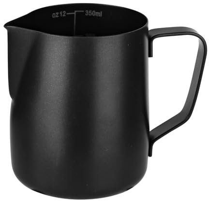 XTDMJ Milchkännchen, 350ml/12oz Milchkanne Edelstahl, Milchkanne Barista mit Messung Mark Kaffee Creamer Milch Aufschäumer Kännchen Tasse für Cappuccino, Espresso, Latte Art