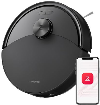 roborock Q10 S5 Saugroboter mit Wischfunktion, 10.000 Pa HyperForce Saugkraft, Dual Anti-Tangle System, Auto Lifting Mopping, Ideal für Tierhaare, Teppiche, Hartböden (Schwarz)