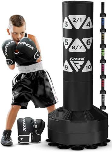 RDX Jugend Freistehender Boxsack 4ft Junior Standboxsäcke Trainingshandschuhe, MMA, Kickboxen,Boxen, Kampfsport, Muay Thai, Boxpartner, Punchingsäcke, Tumbler Boxsäcke Saugfuß (MEHRWEG)