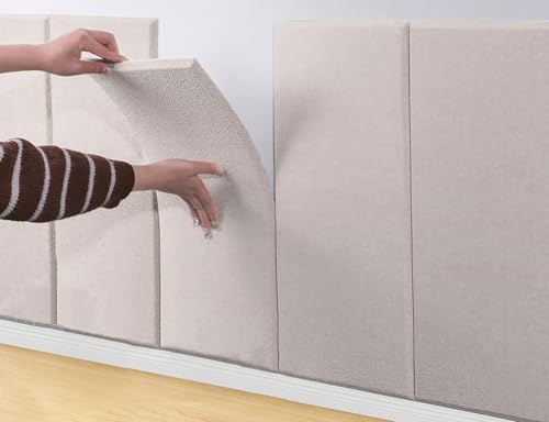 YHXAIQ Selbstklebende Anti-Kollision Schaum Wandpaneele, Dicke 13mm Gepolsterte Wandkissen für Schlafzimmer/Wohnzimmer, DIY Cortable & Feuchtigkeitsbeständig(Beige,30 x 60 cm 15pcs)