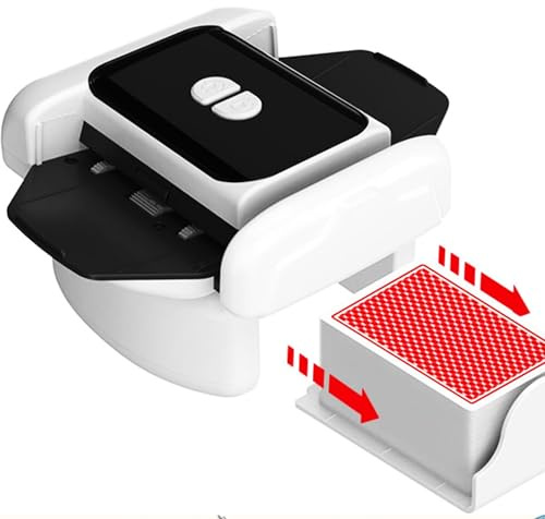 Barajador de Cartas automático con rotación de 360° para 2 Barajas, máquina barajadora UNO. Barajador de Cartas automático Recargable. Baraja rápida para Juegos de Blackjack, Texas Hold'em