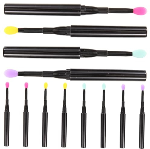DEARMAMY 12 Stück Silikon Lippenpinsel Wiederverwendbare Make Up Applikatoren für Lippenstift und Lidschatten Tragbar für Damen Professioneller Einsatz