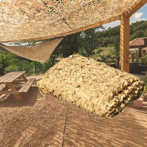 Filet de Camouflage Protection Solaire, 3x5m Filet Camouflage Chasse Sable, Filet D'ombrage Militaire, pour Plantes De Jardin De Pergola