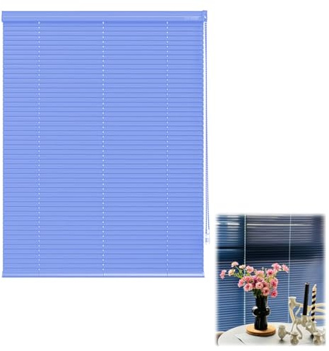 Aluminium Jalousie, Alu-Jalousie für Fenster und Türen, Sichtschutz, Lichtschutz, Blendschutz, Venezianische Jalousette für Zuhause Büro, Anpassbare Größe W 30/60/80/100/120/160cm(Lila)