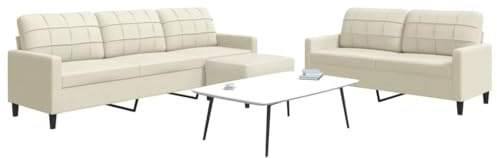 RMIHSJG Samt Sofagarnitur mit Hocker, Modernes 3-Sitzer Sofa Set mit Metallgestell, Bequeme Polstergarnitur für Wohnzimmer, Schlafzimmer und Büro, Elegante