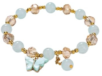 2024 Ny imitation Jade Butterfly Glass Armband Bead Armband Studs örhängen