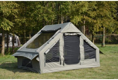 lasenzelt mit Ofen Durchführung 4-6 Personen | 300D Baumwoll-Zelt wasserdicht PU3000, schneller Aufbau, Familienzelt für Camping & Garten, Glamping Zelt mit Stove Jack