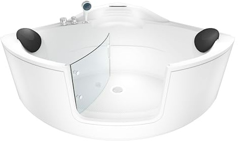 AcquaVapore Pool Badewanne Eckwanne Wanne S60-EH 140x140cm mit Tür Walk-in-Pool
