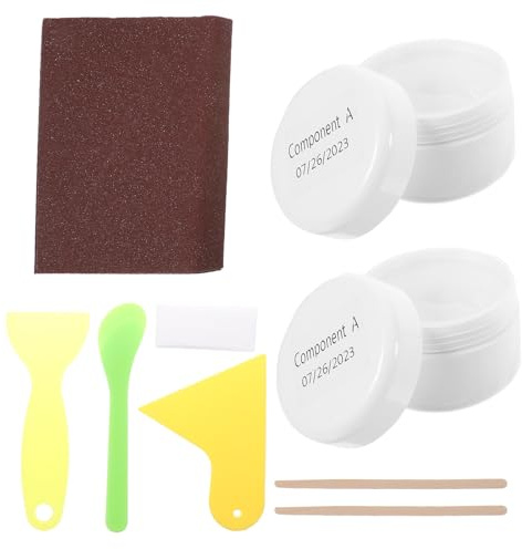 jojofuny Kit di Riparazione Facile da Applicare e Particelle di Cristallo Bianco Resina UV per Riparare in Ceramica per Piastrelle Lavabo e Piano di Lavoro