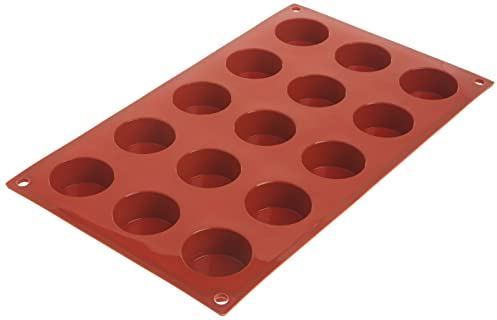 Silikomart 20.027.00.0060 SF027 Moule Forme Petit-Four 15 Cavités Silicone Terre Cuite, Marron
