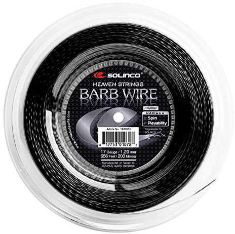 Solinco Barb Wire 200M Schwarz Tennis Saitenrolle 200m Monofil Schwarz 1,30