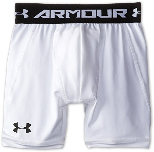 Under Armour Boy's Mid Shorts - White, Large/Youth