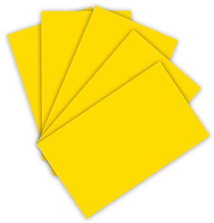 folia 6122/4/14 - Tonkarton 220 g/m², Bastelkarton in bananengelb, DIN A4, 100 Blatt, als Grundlage für zahlreiche Bastelarbeiten