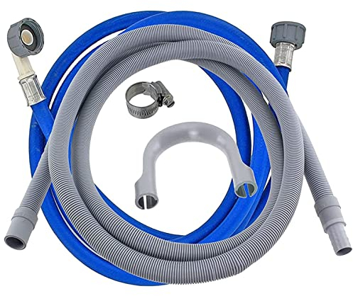 SPARES2GO Universal Cold Water Fill Long 3.5m Inlet Pipe + 2.5m Drain Hose Extension Kit