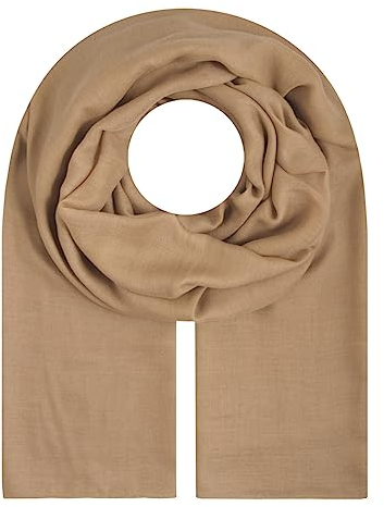 Majea Damen-Halstuch Pareo Sarong Tuch Damen Schal Tuch einfarbig uni Schals und Tücher (880011) (camel)