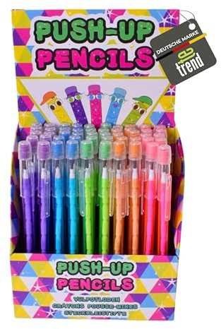 TE-Trend 50 st. blyertspennor 8 stift suddgummi barn födelsedag barns födelsedag födelsedagspresent flerfärgad sorterad