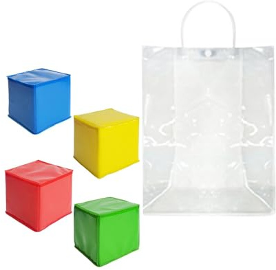 perfk Spielwürfel, 10,9 cm, große Würfel, Klassenzimmerbedarf, Stapelblöcke, weiche Würfel, DIY-Foto-Taschenwürfel für Mädchen und Jungen, weiche Würfel