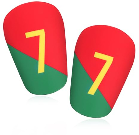 Mini Schienbeinschoner Fußballschützer für Männer, Frauen, Kinder und Jungen (8x5cm, Spezielle Nr. 7 Uniformnummer) | Schutzausrüstung, Wadenschutz, Fußball für Männer, Frauen, Jungen, Mädchen (spezielle Nr. 7 einheitliche Nummer)