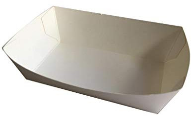 50 Vaschette Vassoi Contenitori in cartoncino bianco monouso uso fresco contenitore food delivery usa e getta per cibi freschi insalate dolci gelati gastronomia fredda (350 ml (120x70xh40))