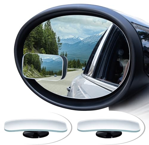 Spurtar Blind Spot Mirrors for Cars – 360° Rotate Adjustable HD Convex Car Mirror for Safe Driving, Universal Fit for SUV Van Truck, Adhesive Waterproof Car Blind Spot Mirrors 2 Pack Frameless