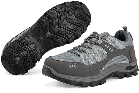 JOMIX Zapatillas Trekking Hombre Zapatos de Trekking y Senderismo Deportivas Ligeras y Transpirables Calzados Urbanos Antideslizantes para Montaña y Uso Diario MOS250648 Gris 43