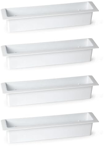 AC - Pack de 4 jardineras para Cementerio, plástico, macetero, Flores, tumbas, lápidas, nichos, mausoleos, Ligera y Resistente, fácil Limpieza, Fabricada en España (Blanco - 36 x 8 cm)