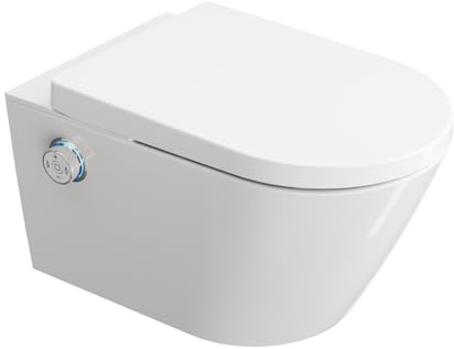 HOROW Dusch WC G07 Intelligente Wand WC Spülrandlos mit Mehrere Duschemodi, Smart Toilette mit Schnellverschluss-Toilettensitz, Hänge WC mit Bidet Funktion Taharet WC mit Selbstreinigende Düse