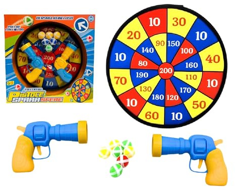 Pistola Giocattolo con Bersaglio Set 2 Pistole con Bersagli e 6 Palline Appiccicose Gioco Dardi Freccette Tiro al Bersaglio Tabellone Tiro a Segno Bambini Adulti Pistola Fucile Giocttolo Mitra