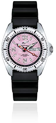 CHRIS BENZ ONE Medium 200M Taucheruhr mit Kautschukband, Anemonenrosa, silberne Lünette