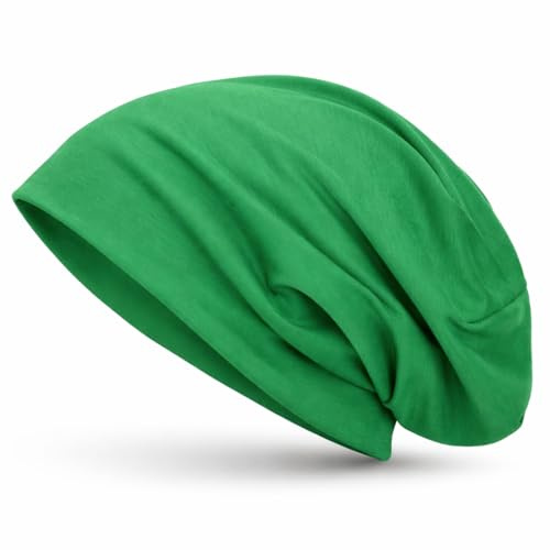 style3 Slouch Beanie aus atmungsaktivem, feinem und leichten Jersey Unisex Mütze Haube Bini Einheitsgröße