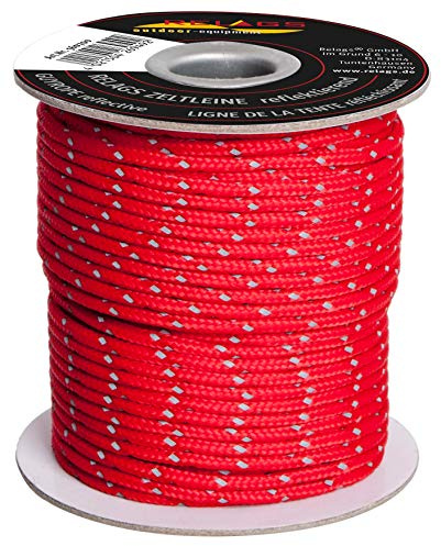 Relags Seil Zeltleine, reflektierend, rot, 30mx3mm, 560700