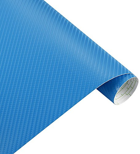 Könighaus (5,5€/m2 Babyblau 3D Carbon Autofolie 500 x 152 cm blasenfrei mit Anleitung